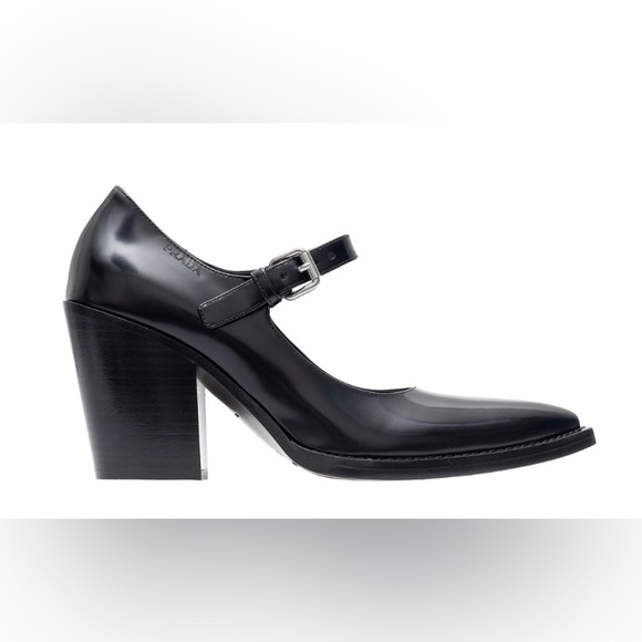 Prada Shoes - Prada Brushed Leather Mary-Jane Pumps